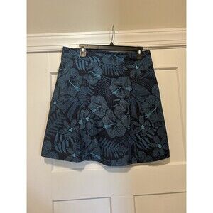 Rip Skirt Size Medium Blue Hibiscus Flower Short Beach Hawaii Vacation Summer